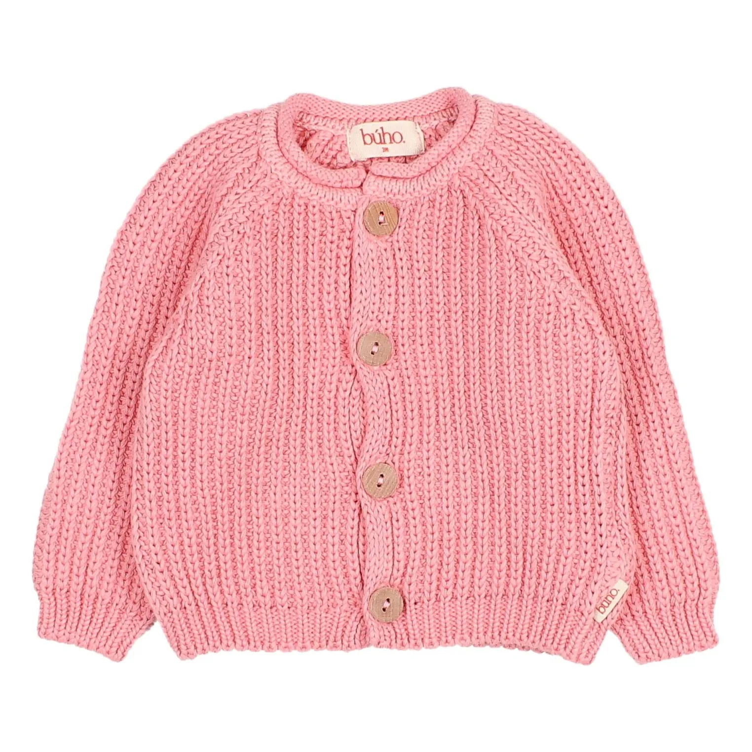 Búho - Gilet pour femme en coton biologique - Rose bonbon - 6 mois