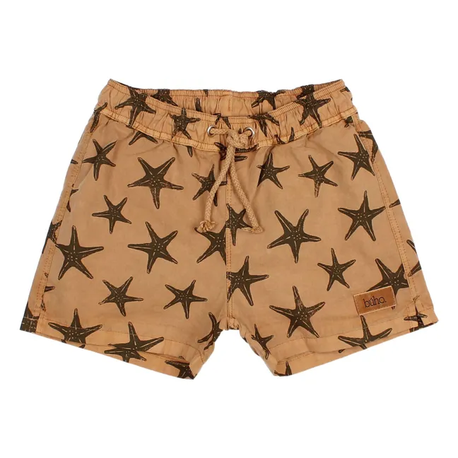 Shorts de baño Etoiles de Mer Poplin Algodón Ecológico | Camel