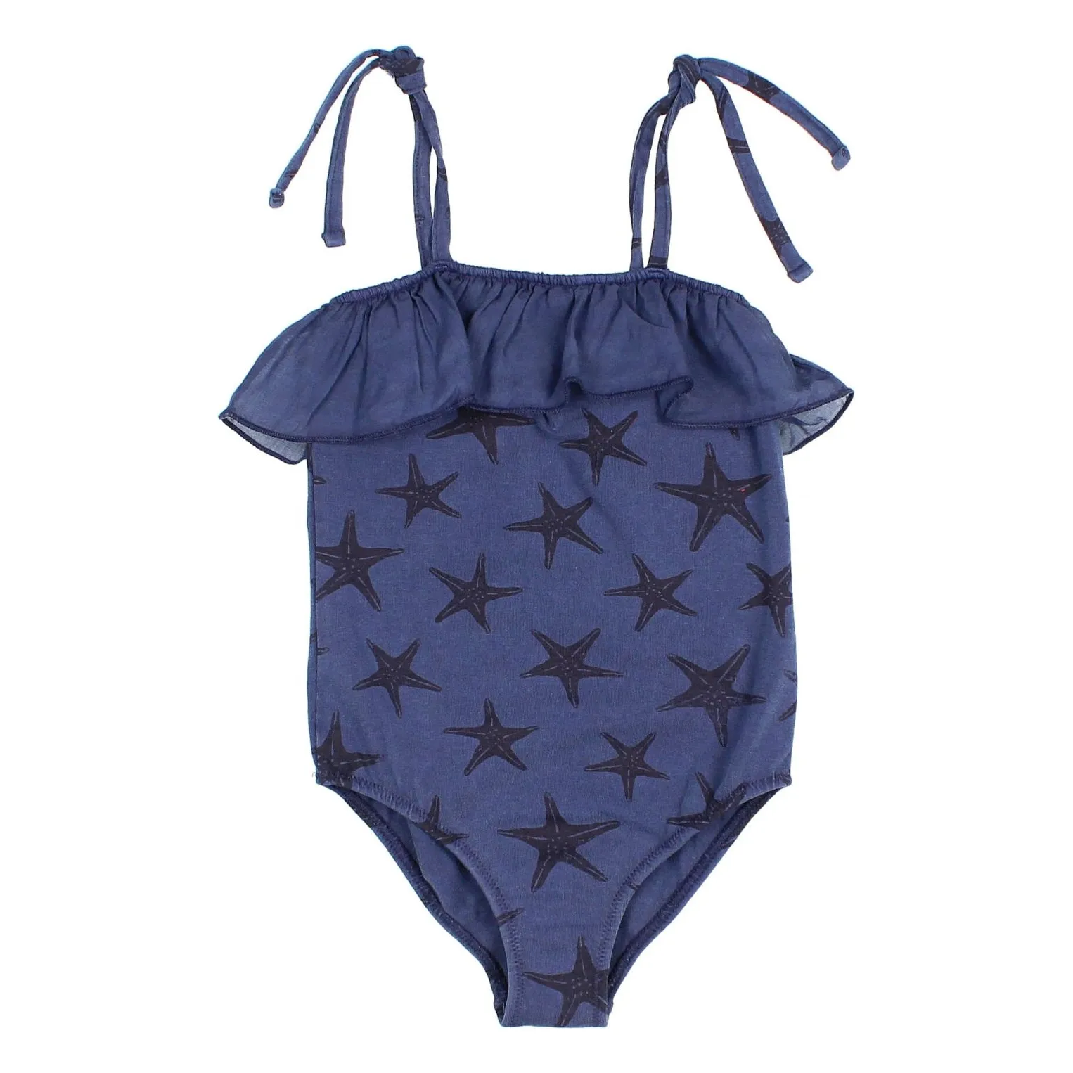Maillot de Bain Etoiles de Mer Lycra Coton Bio | Bleu marine- Image produit n°0