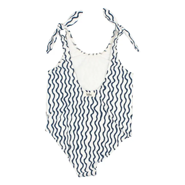 Maillot de Bain Vagues Lycra Coton Bio | Blanc