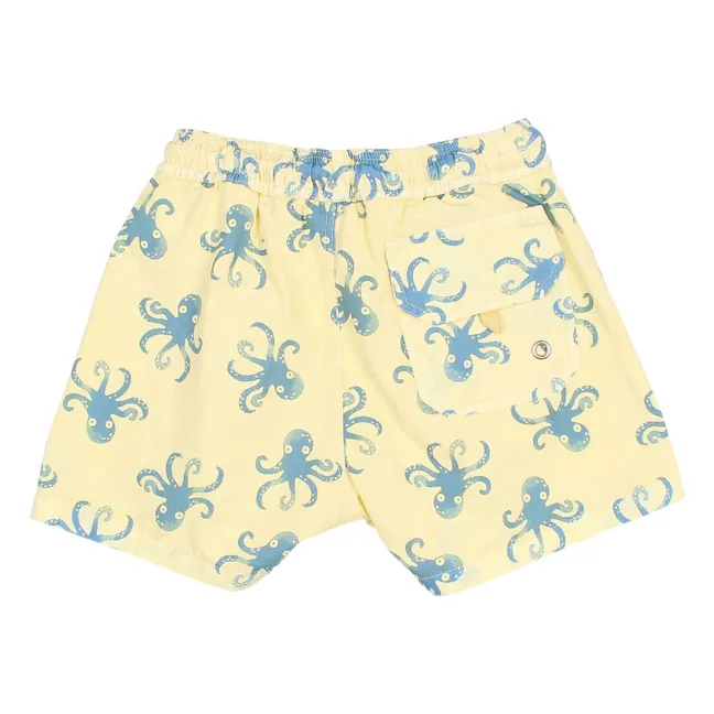 Pantalones cortos Octopus Popelín Algodón Ecológico | Amarillo