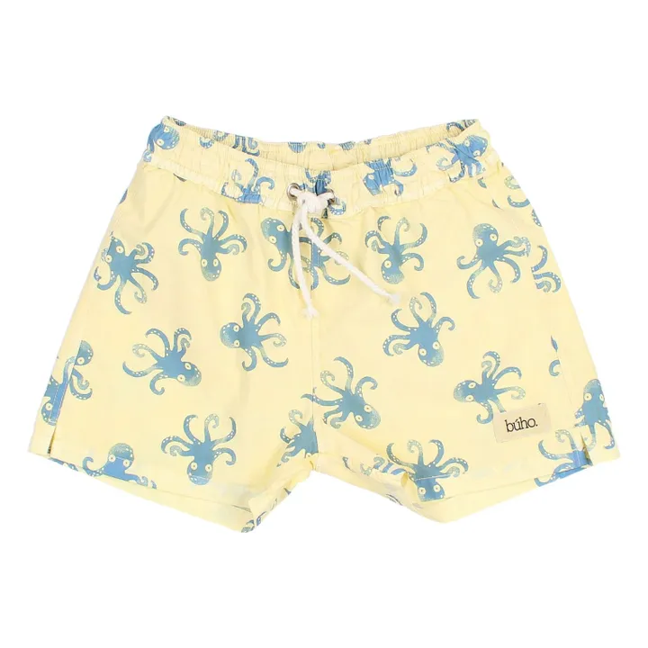 Pantalones cortos Octopus Popelín Algodón Ecológico | Amarillo- Imagen del producto n°0
