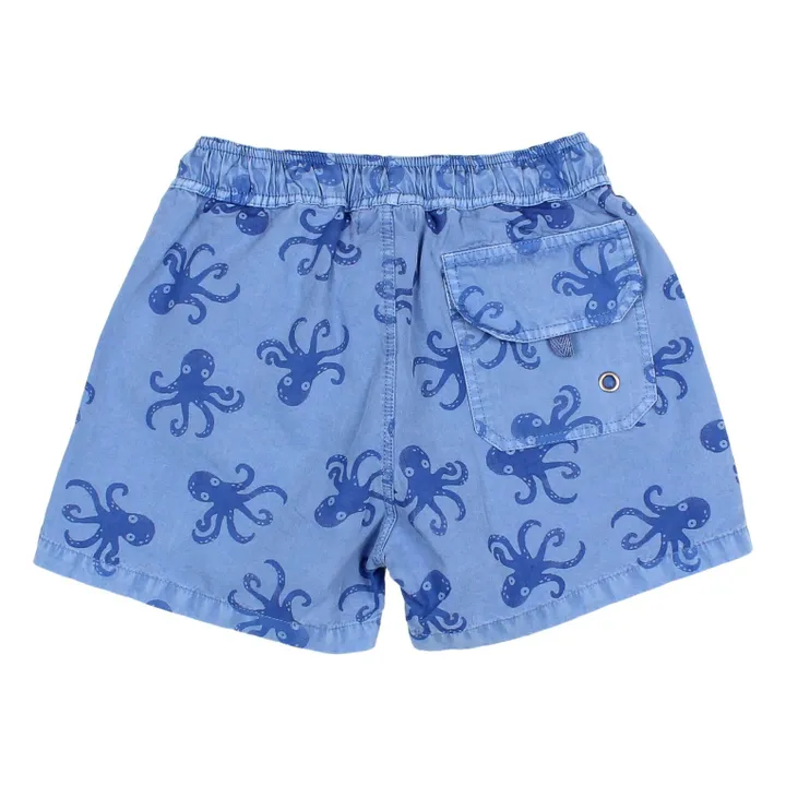 Pantalones cortos Octopus Popelín Algodón Ecológico | Azul- Imagen del producto n°2