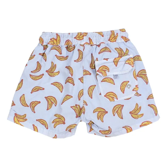 Shorts de baño de algodón orgánico Banana Poplin | Azul Glaciar