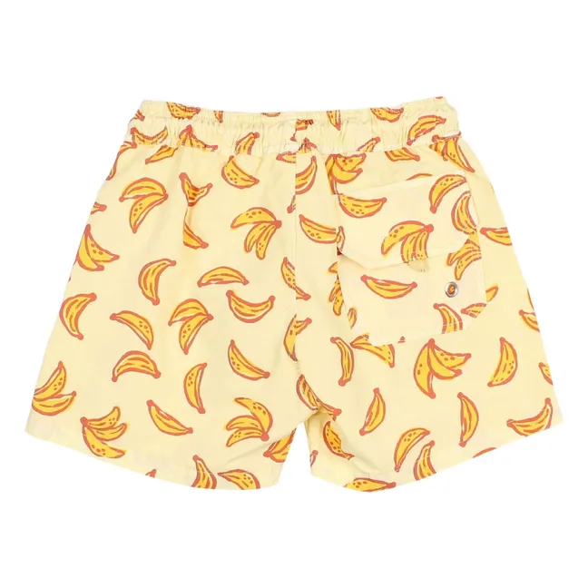 Shorts de baño de algodón orgánico Banana Poplin | Amarillo