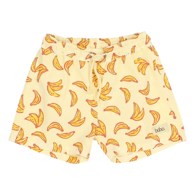Shorts de baño de algodón orgánico Banana Poplin | Amarillo
