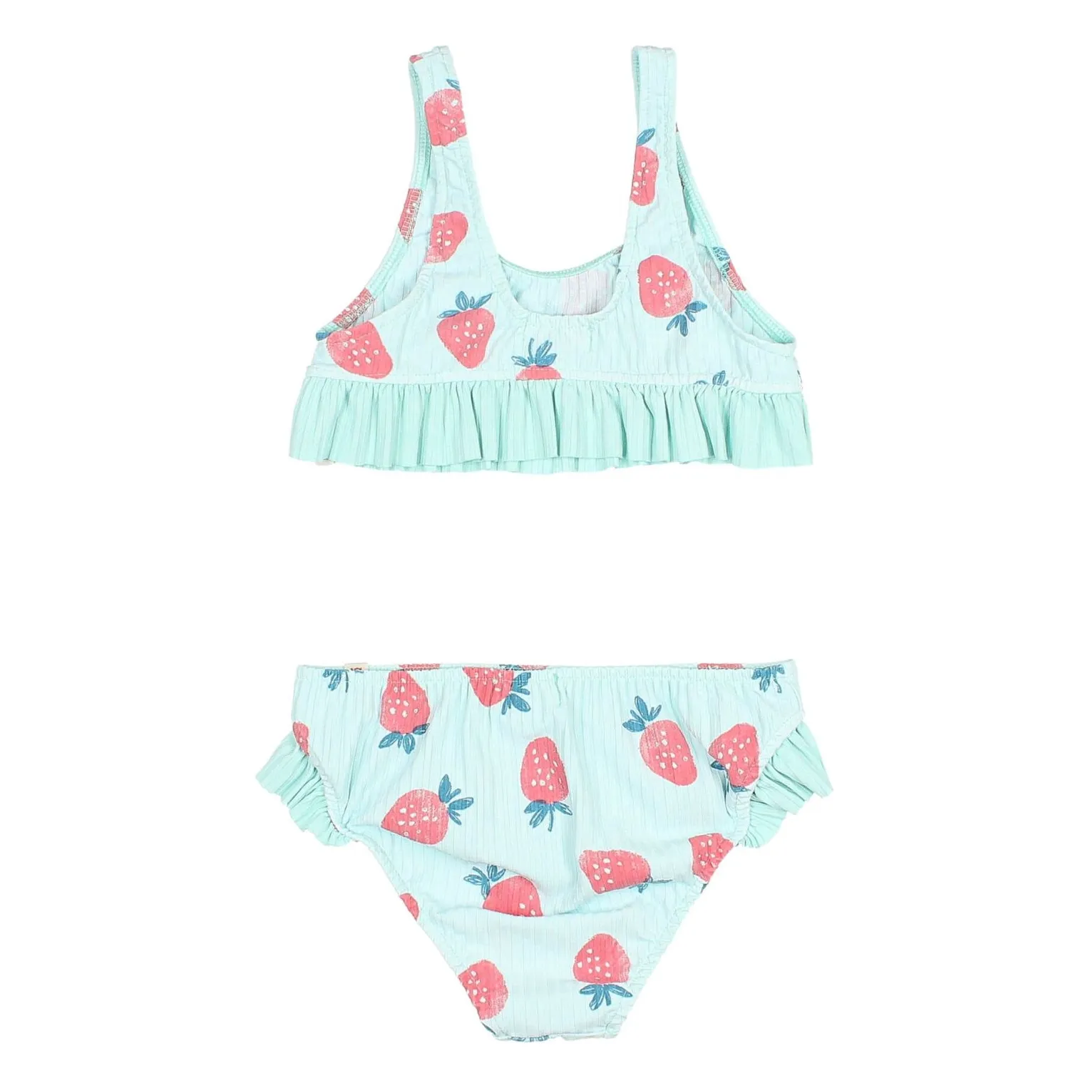 Maillot de Bain Côtelé Volants Fraises | Aqua- Image produit n°1