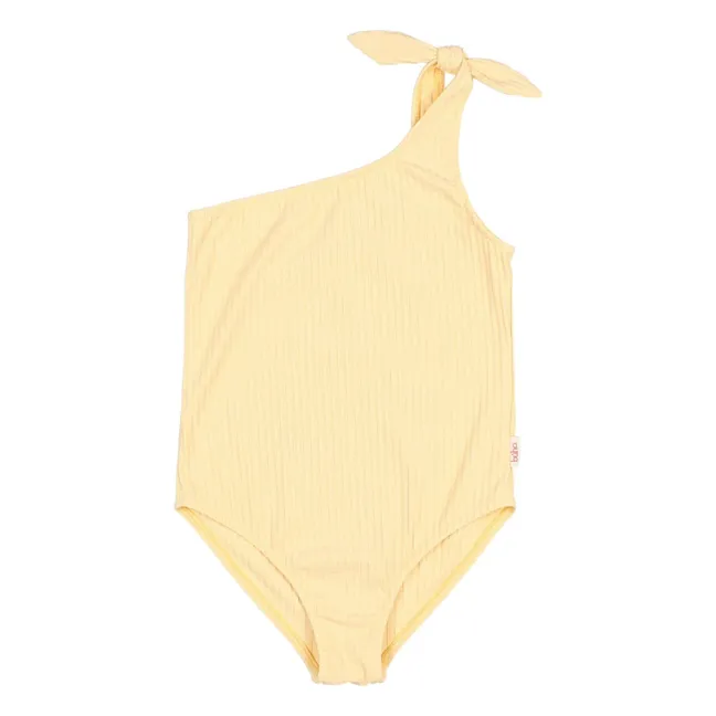 Asymmetrical Ribbed Swimsuit | Yellow