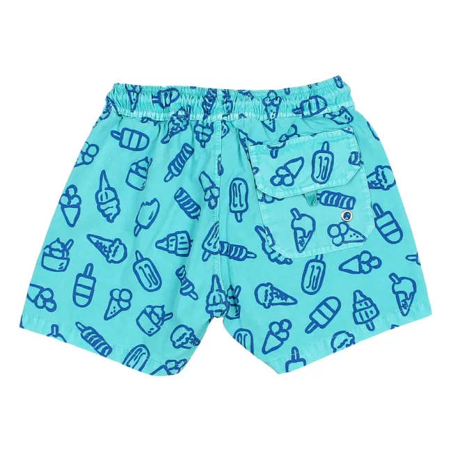 Shorts de baño de algodón ecológico Glaces | Azul Turquesa