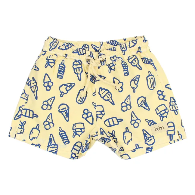 Shorts de baño de algodón ecológico Glaces | Amarillo