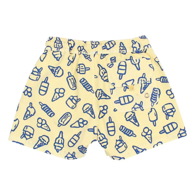Shorts de baño de algodón ecológico Glaces | Amarillo