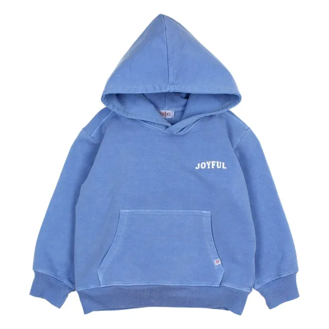 Sudadera con capucha de algodón ecológico Joyful | Azul