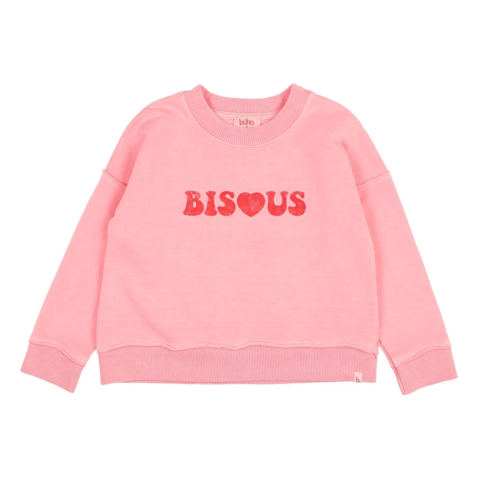 Búho - Sweat col rond - Rose - 2 ans