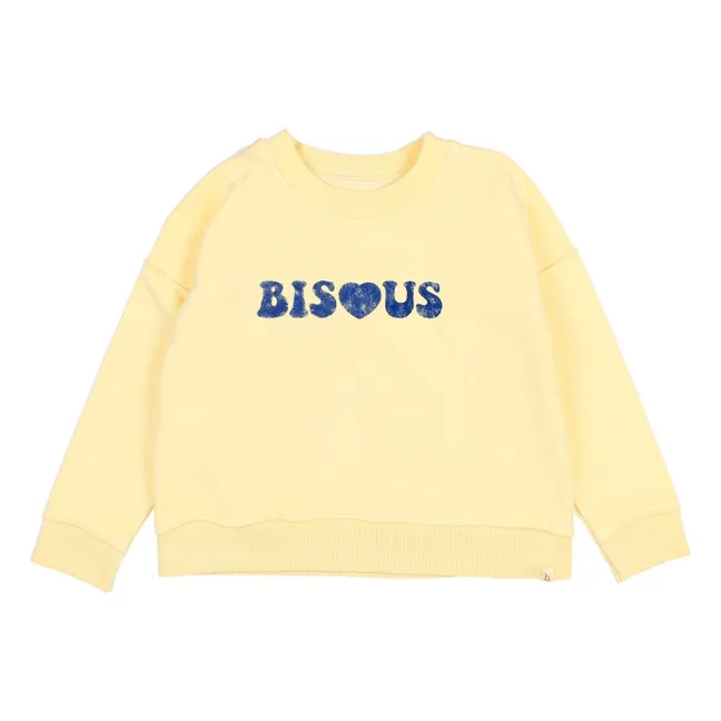 Sweat Bisous Coton Bio | Jaune