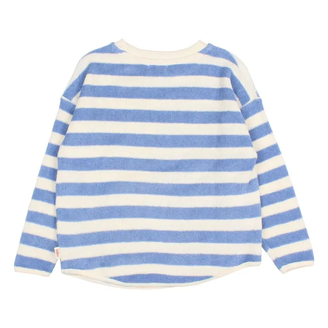 Striped Organic Cotton Sweatshirt | Light Blue