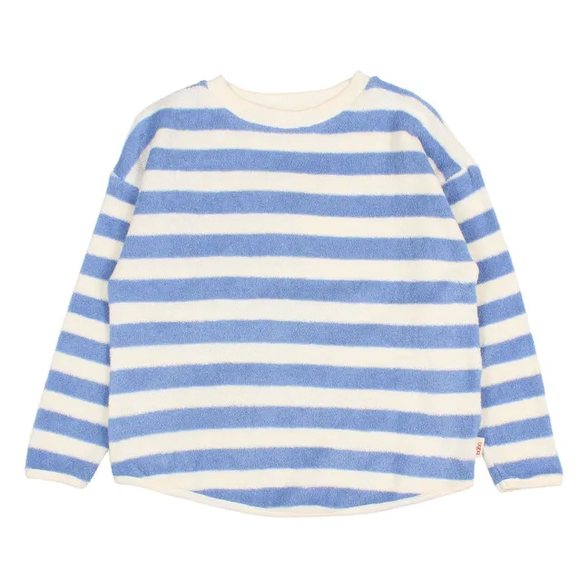 Striped Organic Cotton Sweatshirt | Light Blue