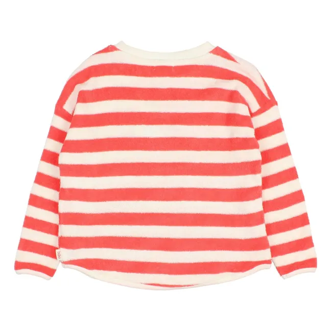Sudadera de rayas de algodón ecológico | Rojo
