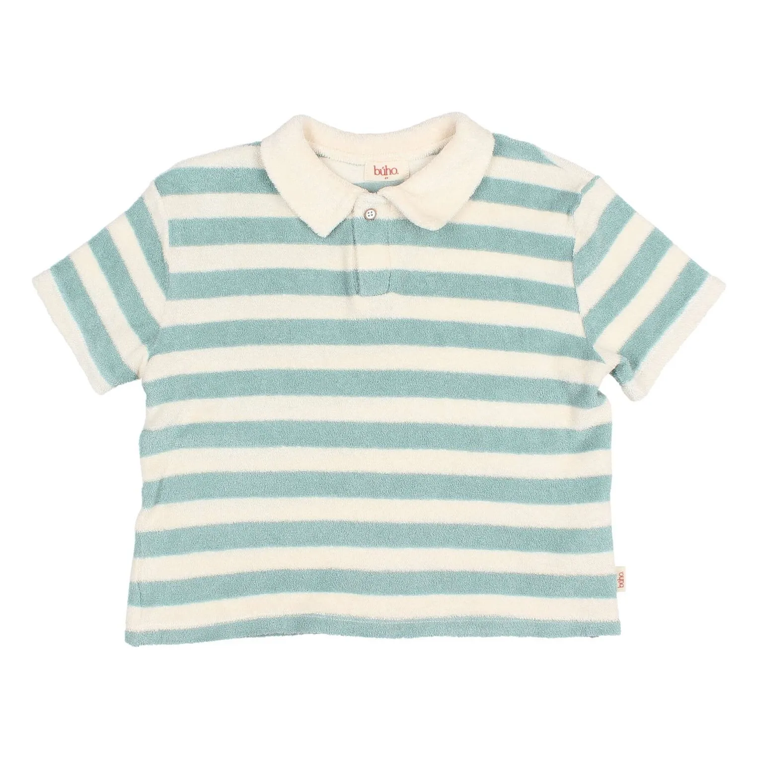 Búho - Polo manches courtes - Coton biologique - Vert d'eau - 2 ans