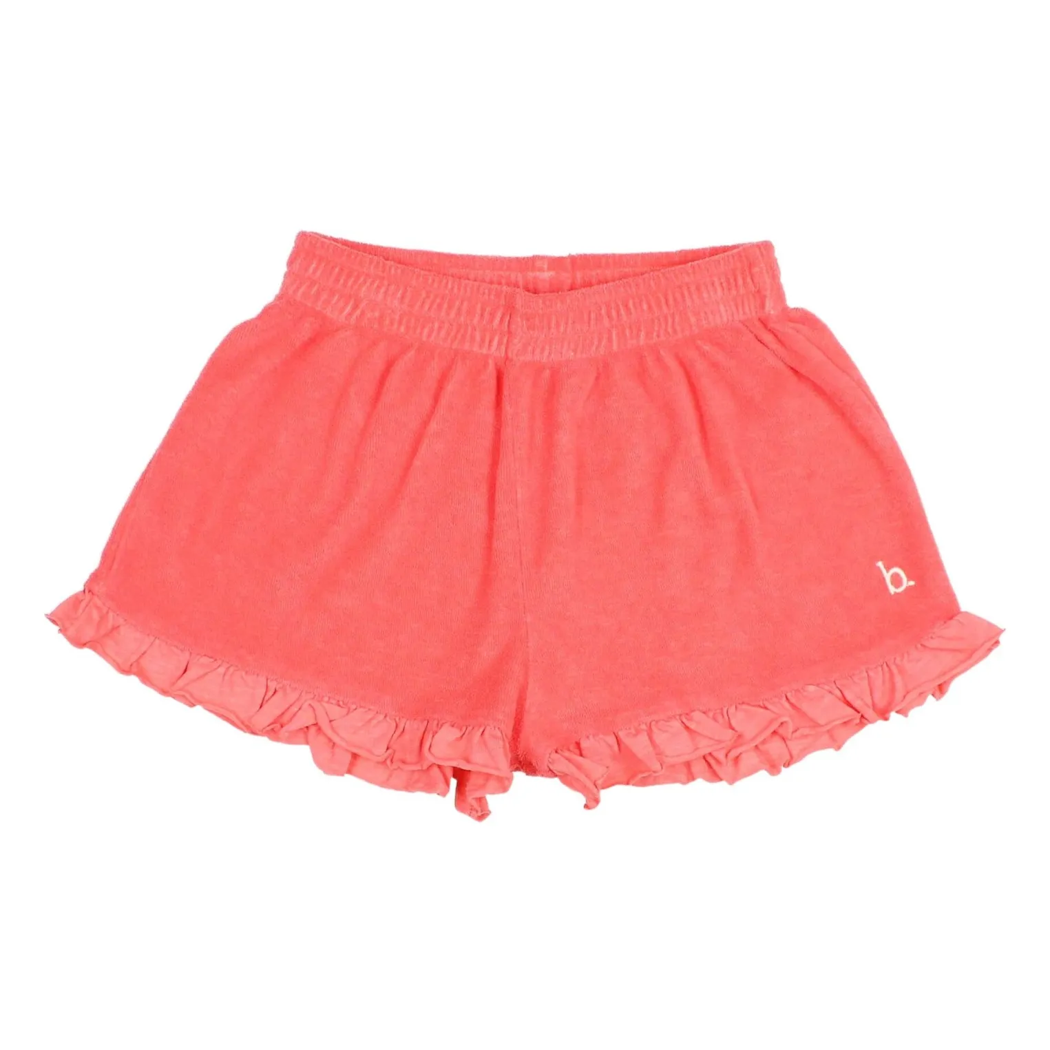 Búho Red Terry Ruffle Shorts