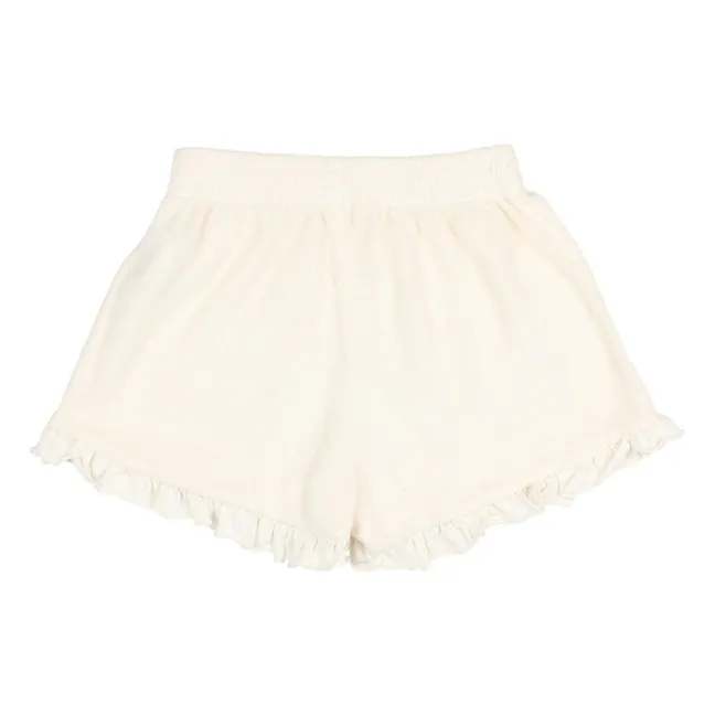 Terry Ruffle Shorts | Ecru