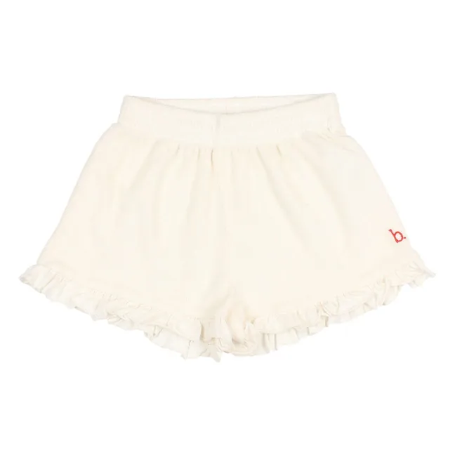 Pantalones cortos de rizo con volantes | Crudo