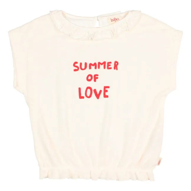 T-shirt Summer Of Love Volants Eponge | Ecru