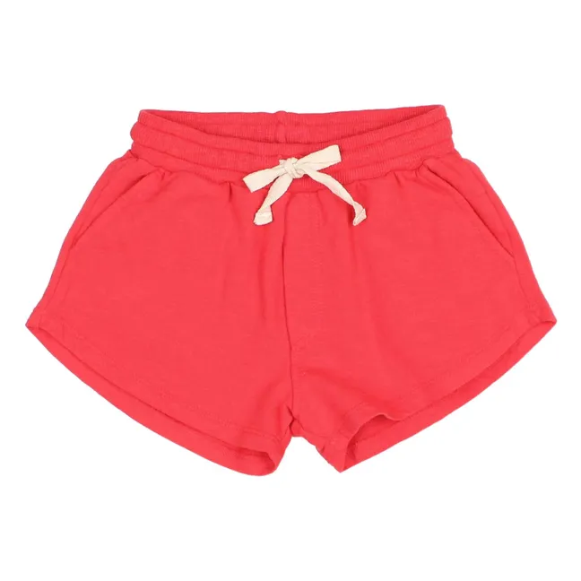 Pantalones cortos de forro polar de algodón ecológico | Rojo