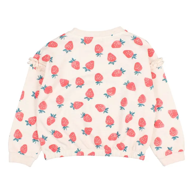 Strawberry Ruffle Sweat Organic Cotton Fleece | Pale Pink