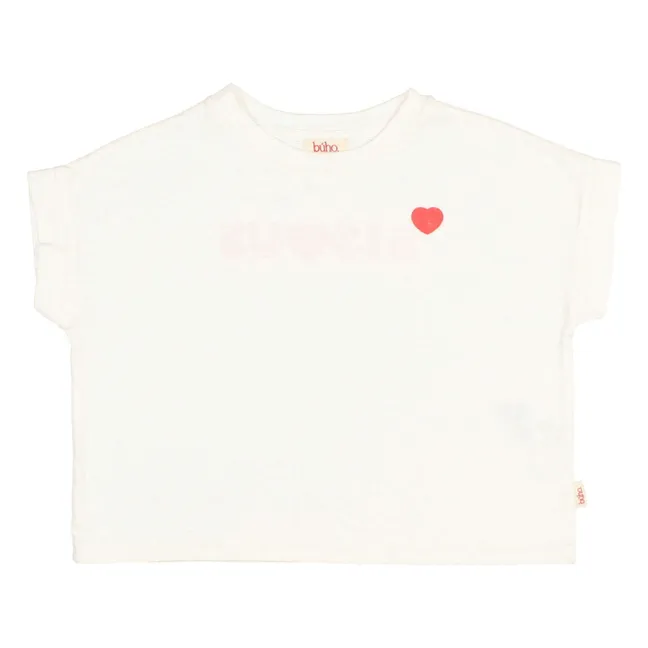 T-shirt Bisous Coton Bio | Blanc