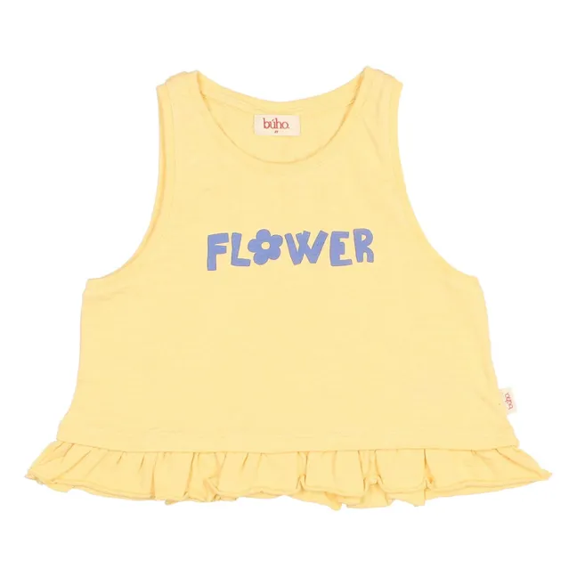 Flower Flounce Top Organic Cotton | Yellow