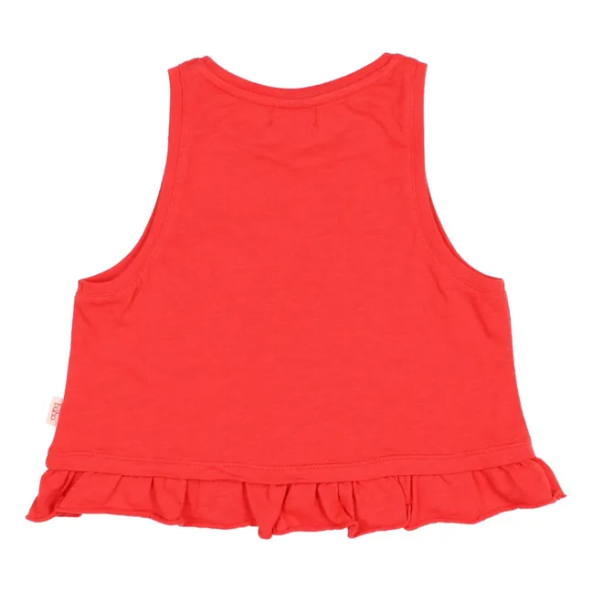 Top Flower Volants Coton Bio | Rouge