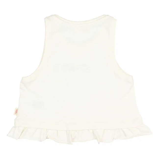 Flower Flounce Top Organic Cotton | White