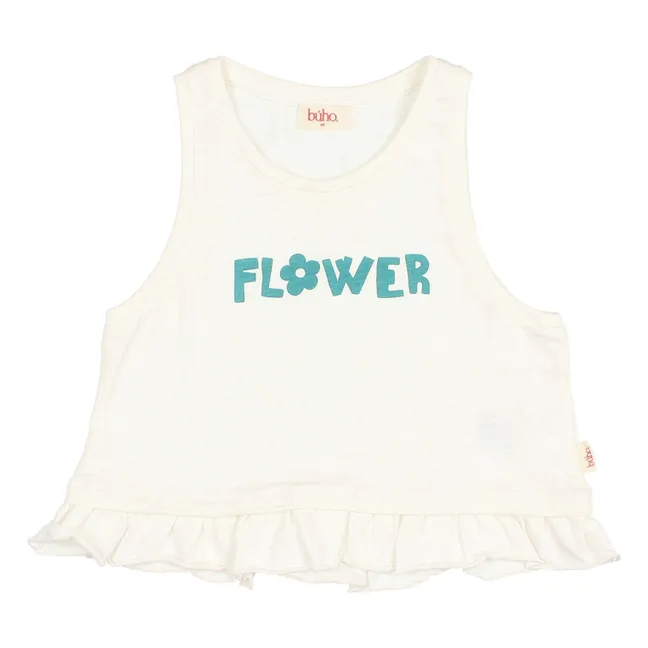 Flower Flounce Top Organic Cotton | White