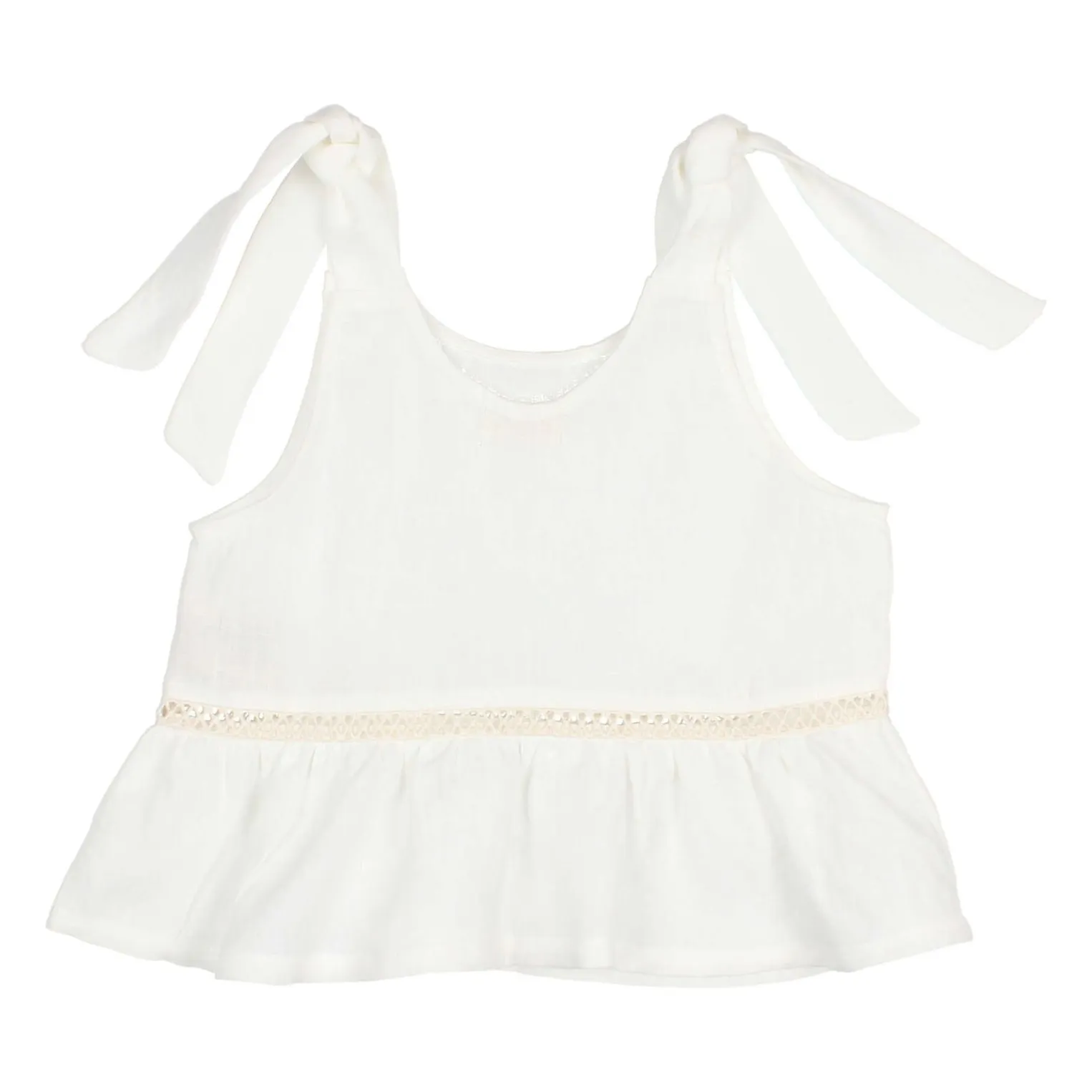 Top Volants Lin | Rouge- Image produit n°1