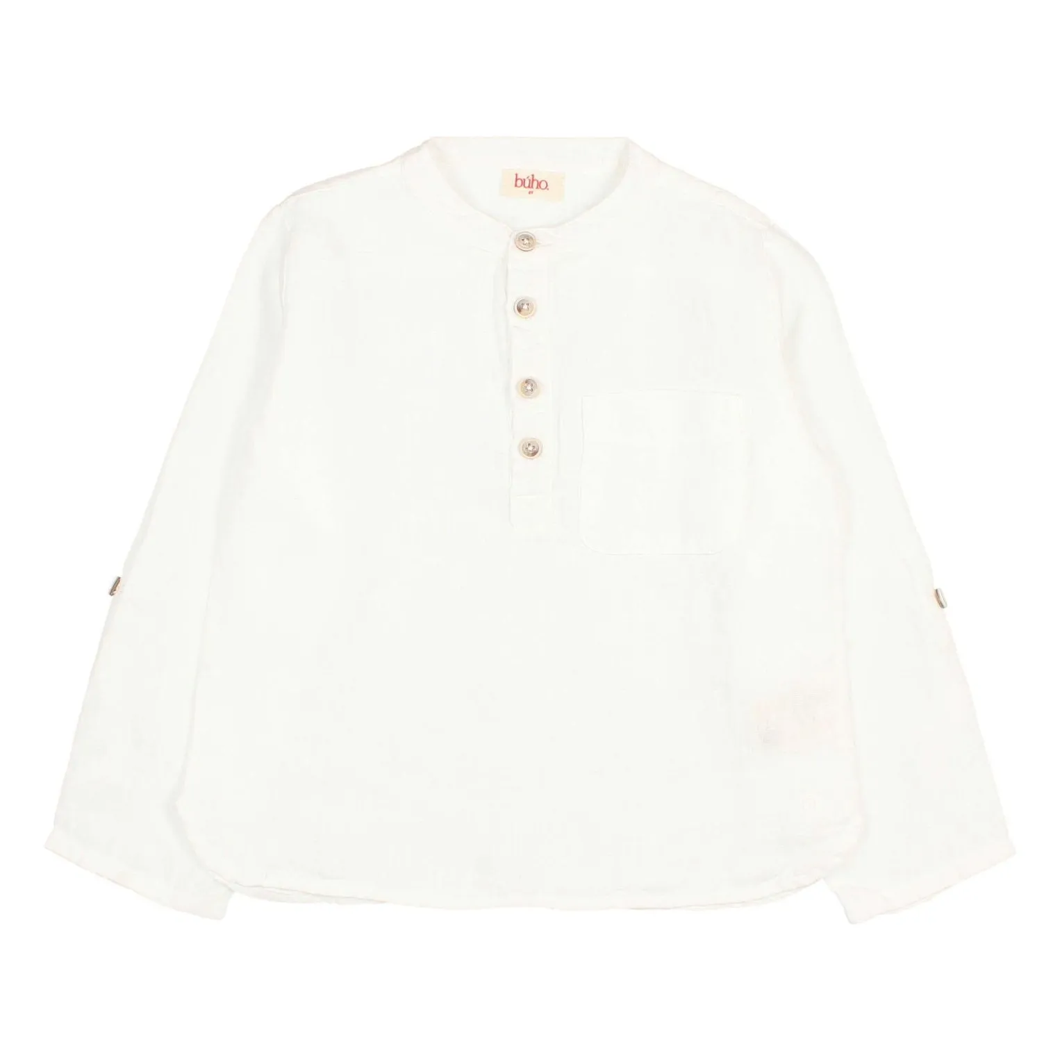 Búho - Chemise manches longues - Lin - Blanc - 2 ans