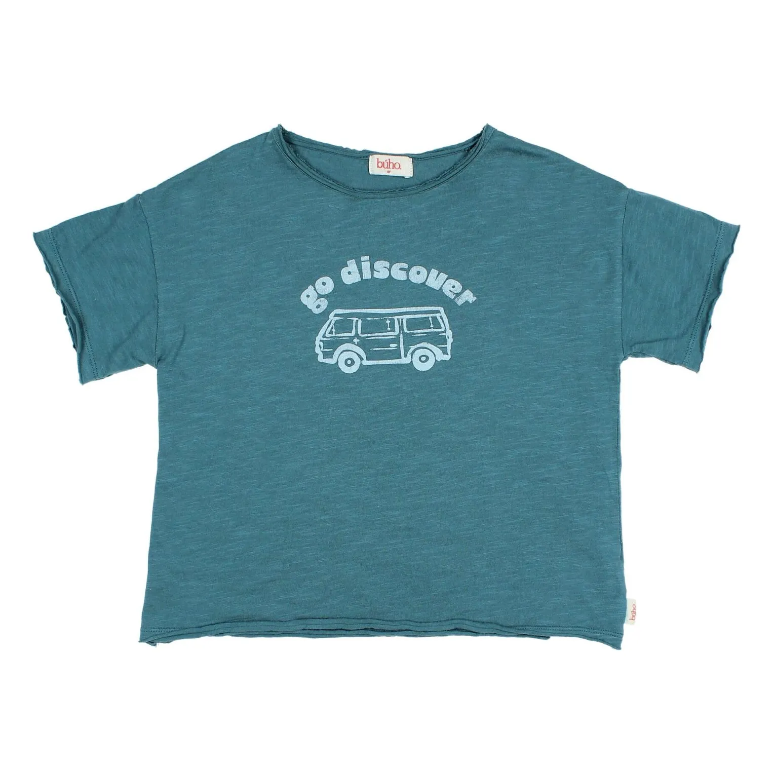 Búho - T-shirt manches courtes enfant - Coton biologique - Bleu canard - 2 ans