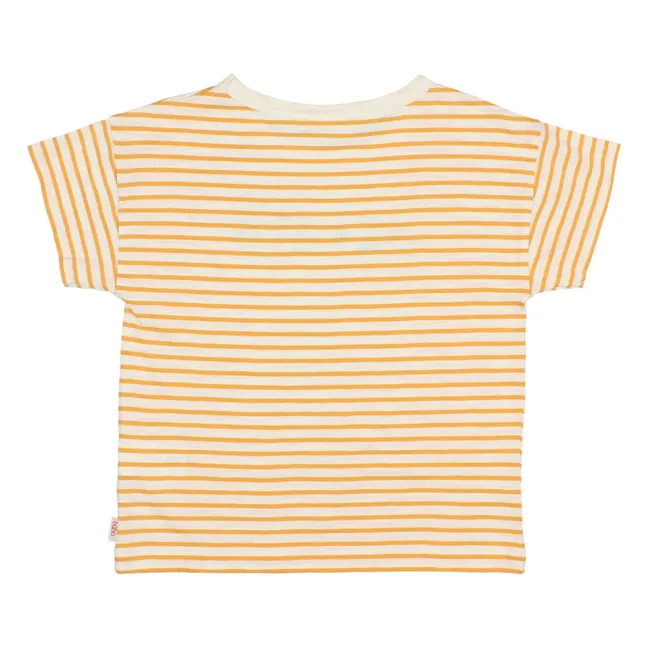 Camiseta de algodón orgánico Gelato a rayas | Amarillo
