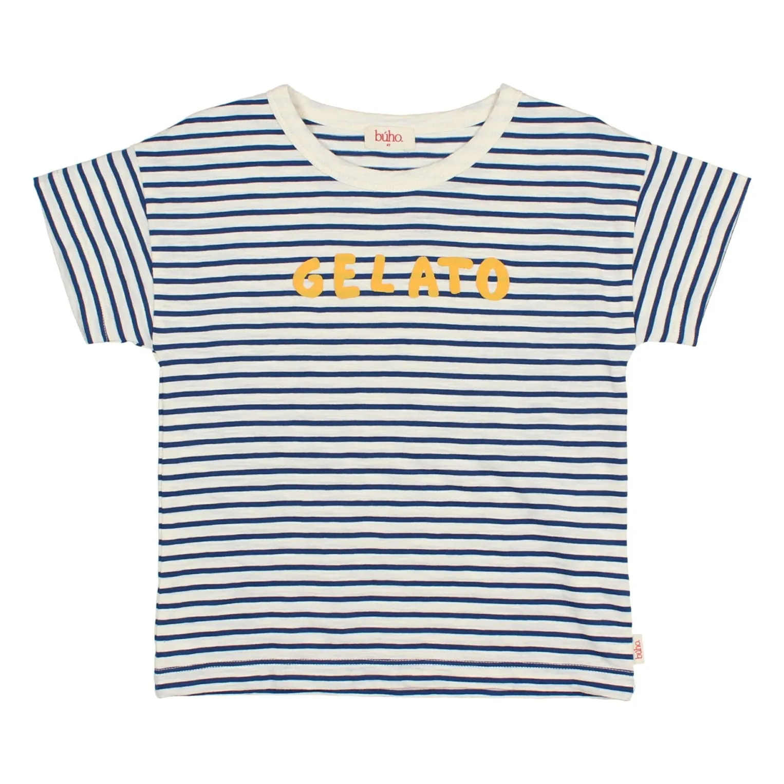 Búho Navy Blue Striped Gelato Organic Cotton T-Shirt