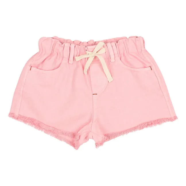Pantalones cortos vaqueros deshilachados Lyocell | Rosa pálido