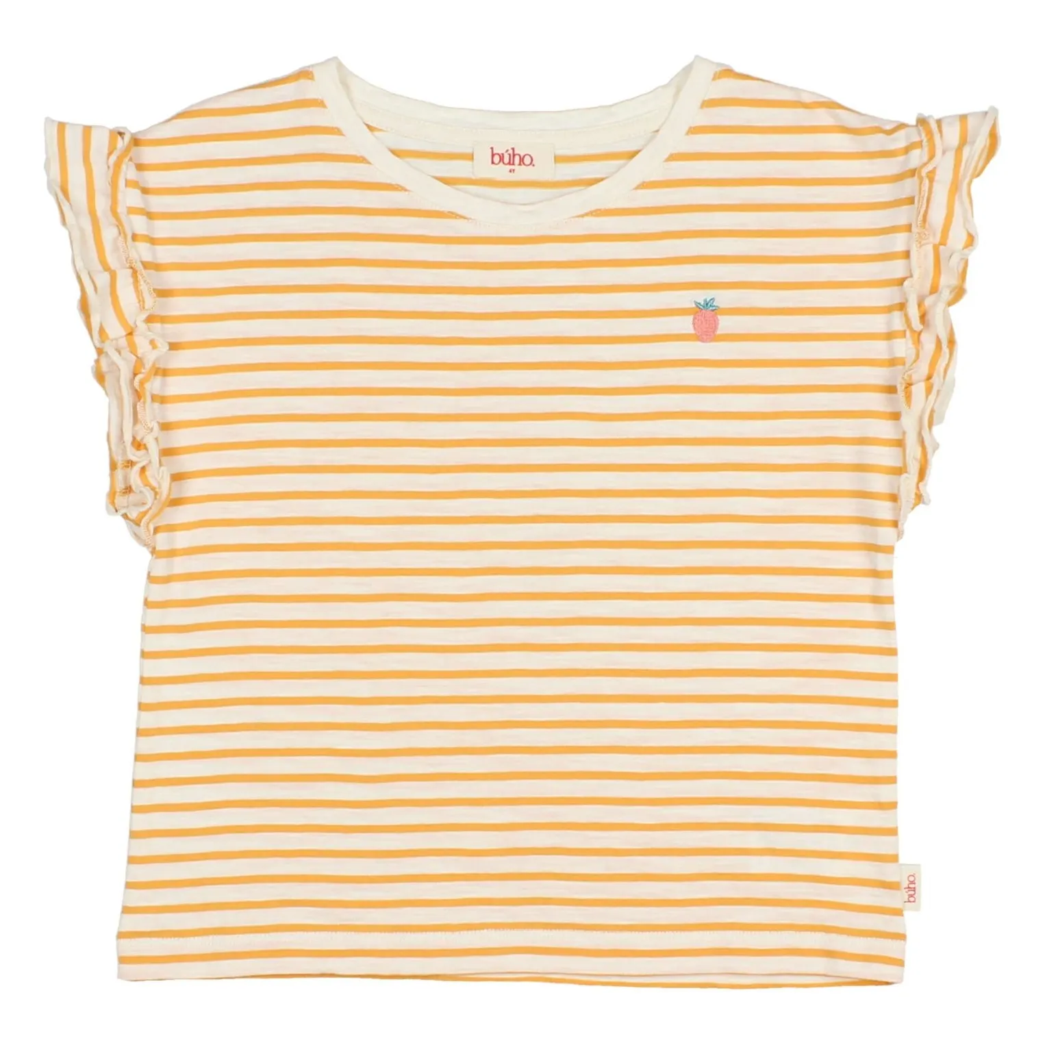 T-shirt Rayé Fraise Coton Bio | Jaune- Image produit n°0