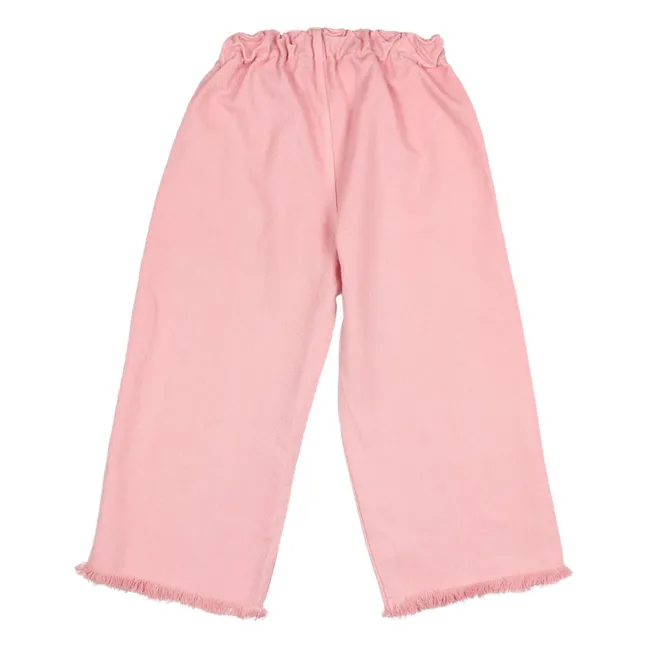 Pantalon Effiloché Lyocell | Rose tendre