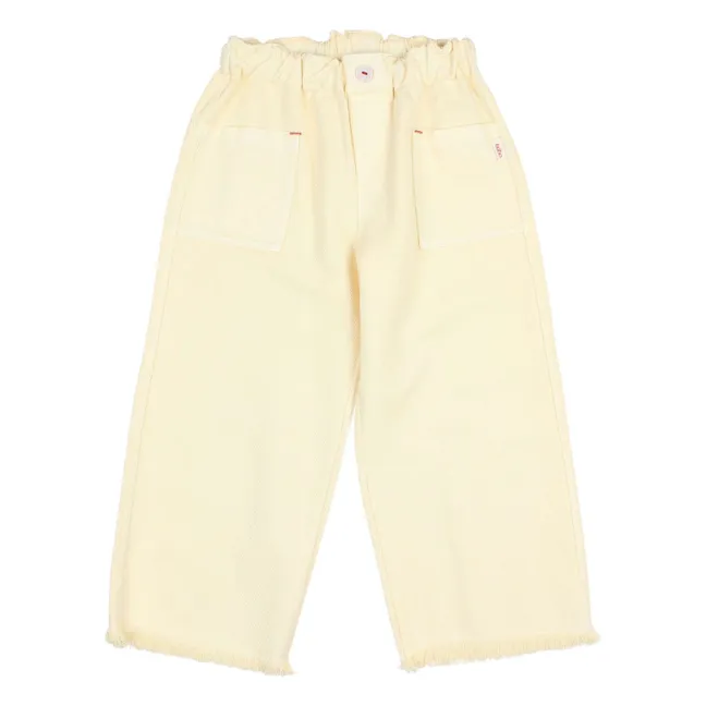 Lyocell tapered pants | Pale yellow