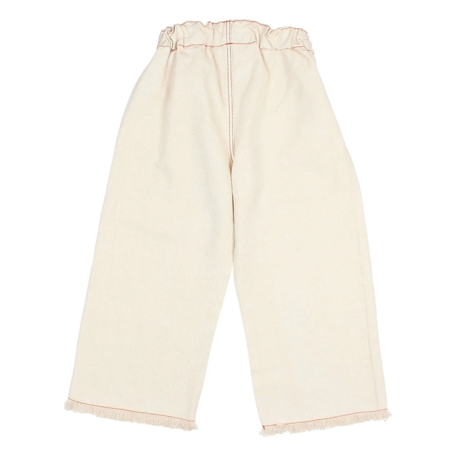 Pantalon Effiloché Lyocell | Blanc cassé- Image produit n°1