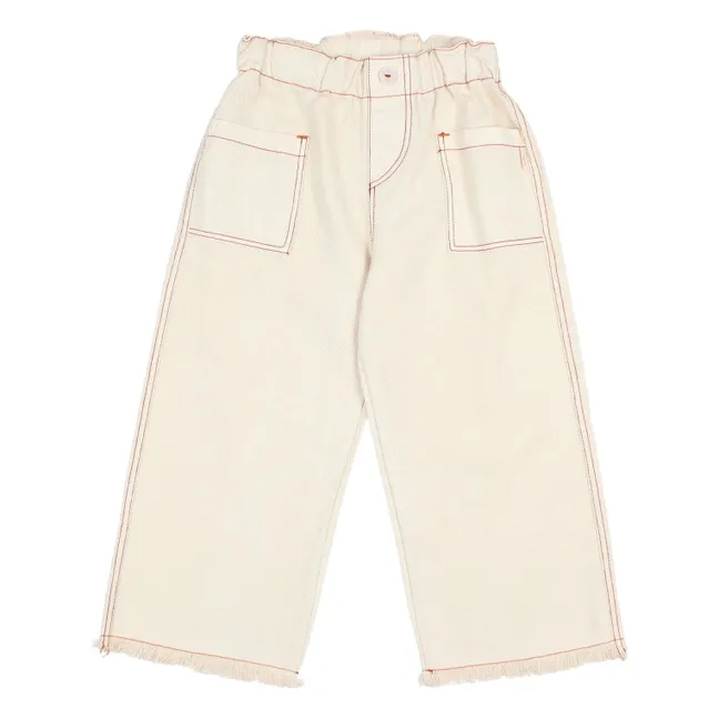 Pantalón cónico Lyocell | Blanco Roto