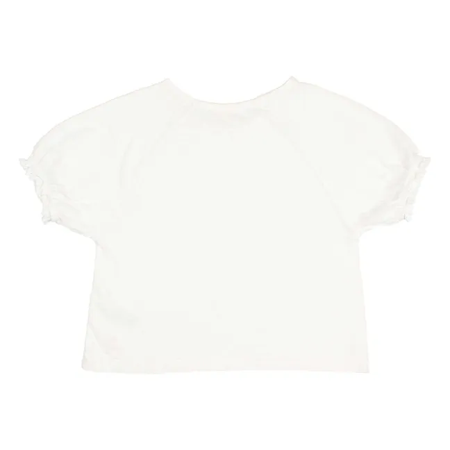 Camiseta de encaje de algodón ecológico | Blanco