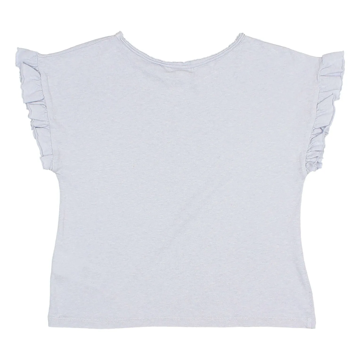 T-shirt Volants Lin | Bleu pâle- Image produit n°1