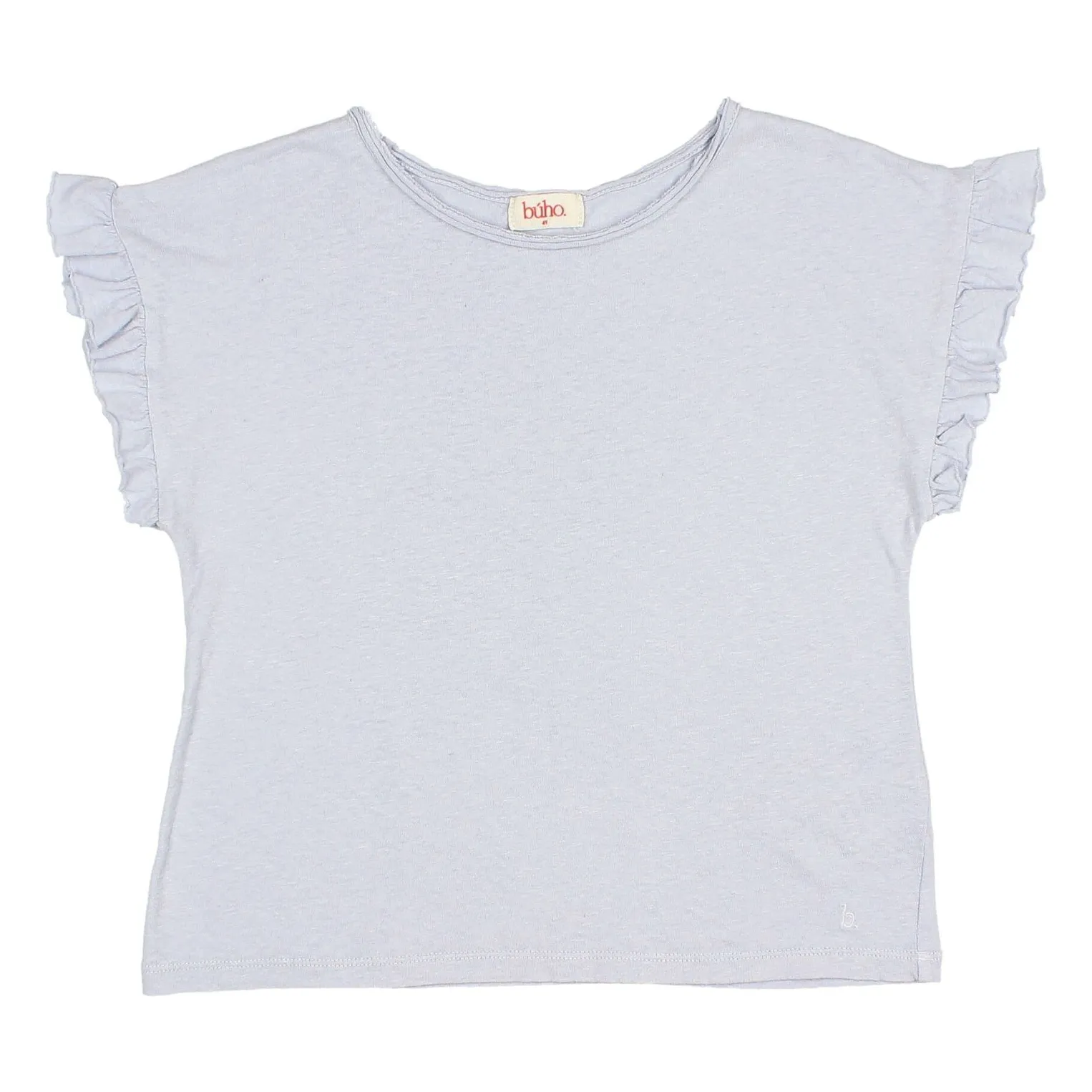 T-shirt Volants Lin | Bleu pâle- Image produit n°0