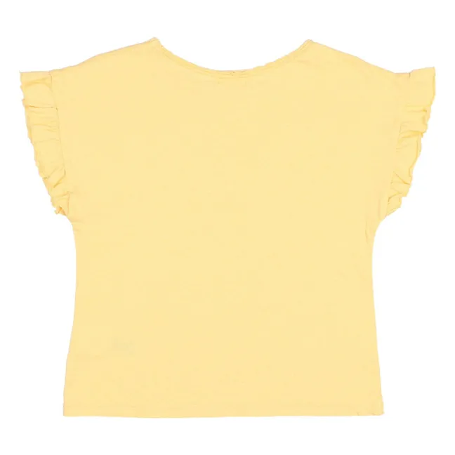 T-shirt Volants Lin | Jaune