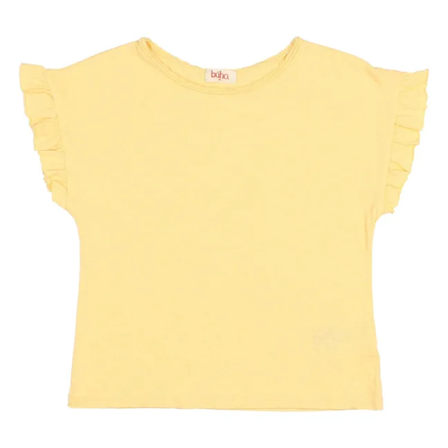 T-shirt Volants Lin | Jaune