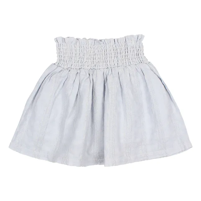 Jupe Lurex Voile de Coton | Bleu pâle